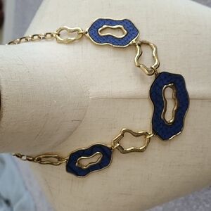 🆕️ Blue and gold statement  necklace